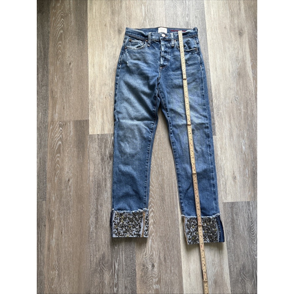 A.O.L.A by alice + olivia You Look Amazing Blue Jeans Sequin‎ Studded Cuff 24 - Picture 14 of 16